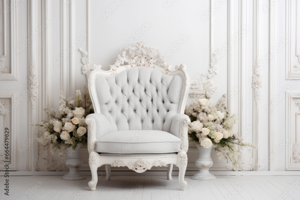 Fototapeta premium Antique Chair's Artistic Wooden Carvings