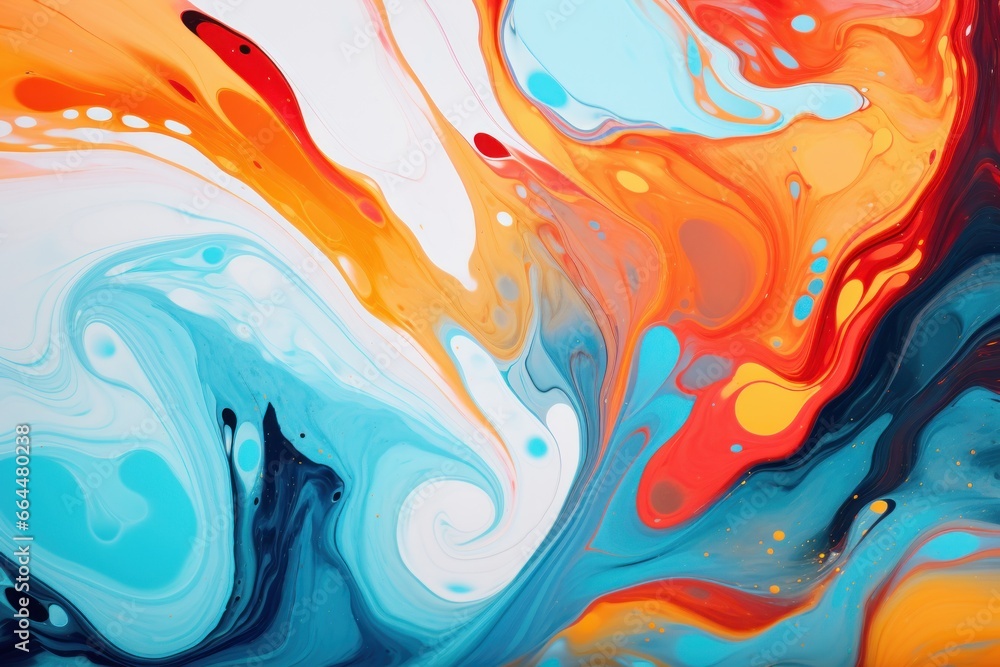 Abstract fluid art background with vibrant blend of colors, perfect for design projects.