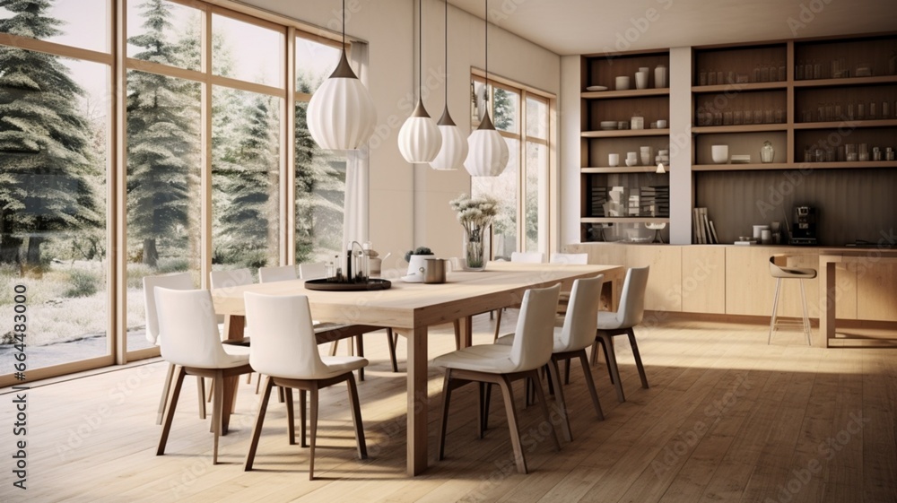 room with dining table generated by AI