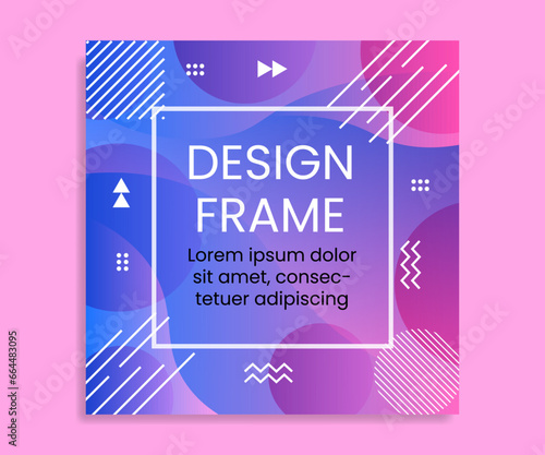abstract background memphis design frame