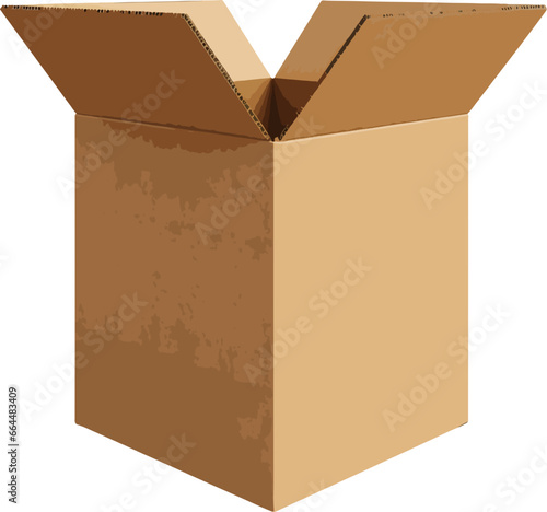 Opened cardboard box clip art