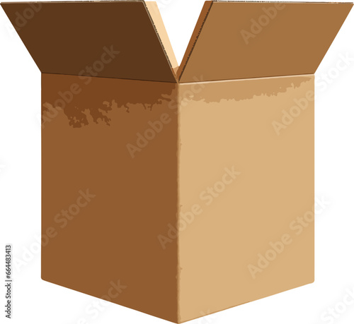 Opened cardboard box clip art