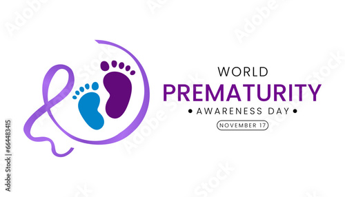 Prematurity awareness month is observed every year in November, Premature birth is when a baby is born too early, before 37 weeks of pregnancy have been completed. Vector illustration