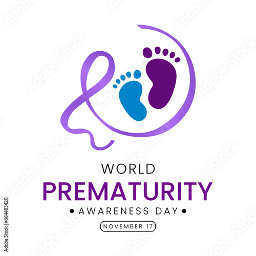 Prematurity awareness month is observed every year in November, Premature birth is when a baby is born too early, before 37 weeks of pregnancy have been completed. Vector illustration