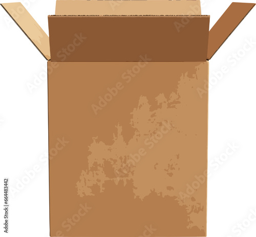 Opened cardboard box clip art