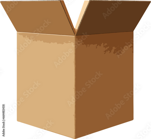 Opened cardboard box clip art