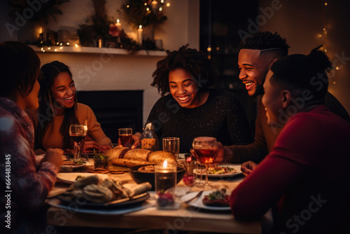 Warm Thanksgiving Gathering  Black Family Celebrating with Love