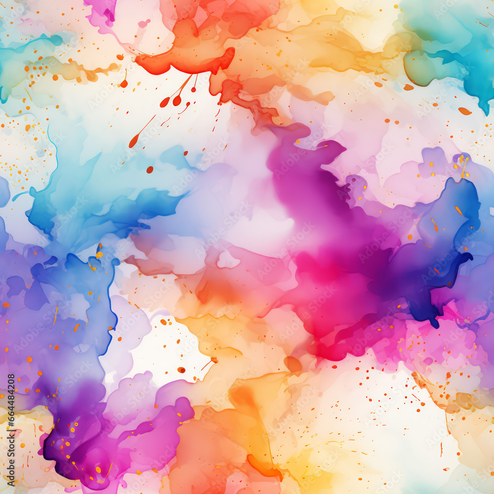 Fototapeta premium Seamless watercolor abstract splashes background,pattern ai generative