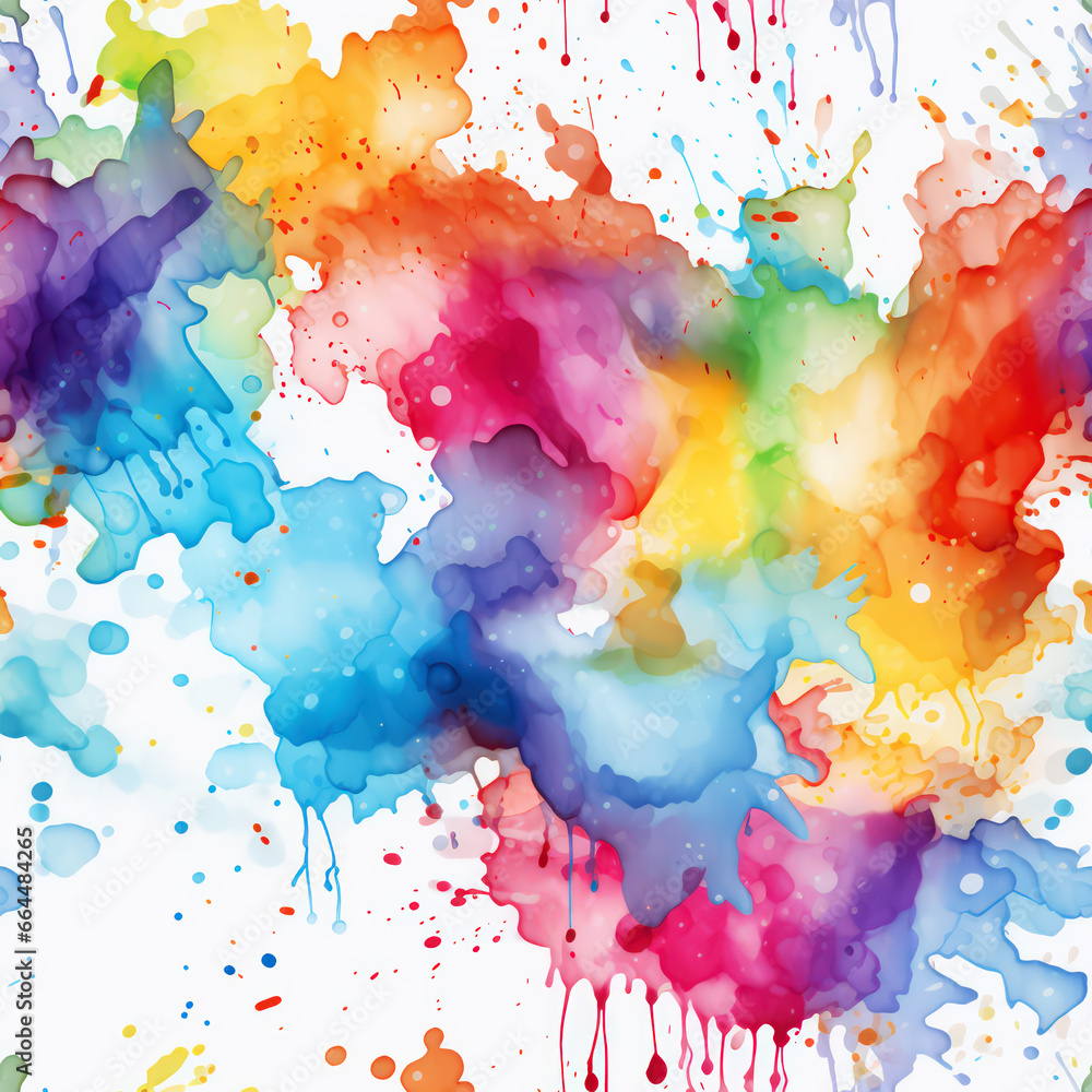 Seamless watercolor abstract splashes background,pattern ai  generative