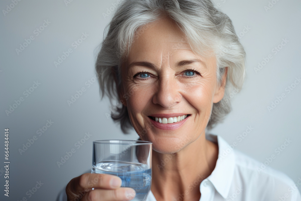 Tranquil Hydration: Serene Portraits of Women Over 50 Tranquil Hydration: Serene Portraits of Women Over 50