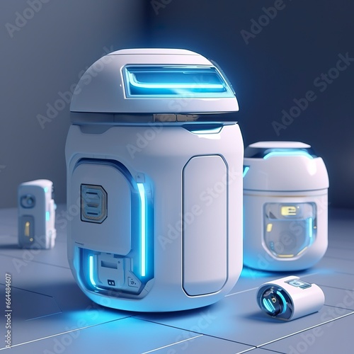 Removable Trash Can with Intelligent, Modular Design. A Futuristic Concept for Sustainable Waste Management.