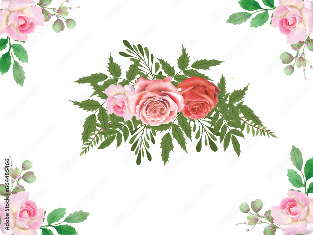 Flowers frame on white wooden background