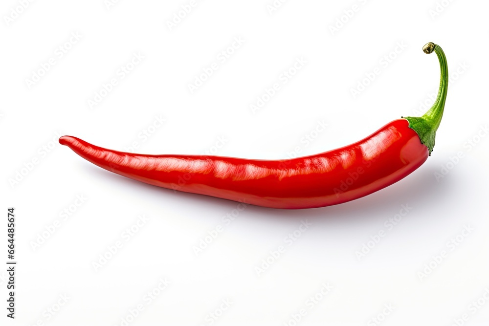 A Red chili pepper is isolated on a white background. A Red chili pepper is isolated on a white background.