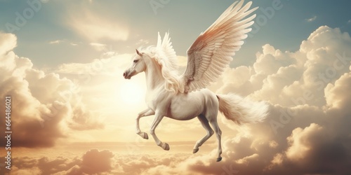 A white horse with wings. © MDBaki