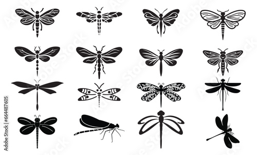 Dragonfly Vector bundle, Dragonfly Clipart,  Silhouette, Vector,  icons, illustration, design.