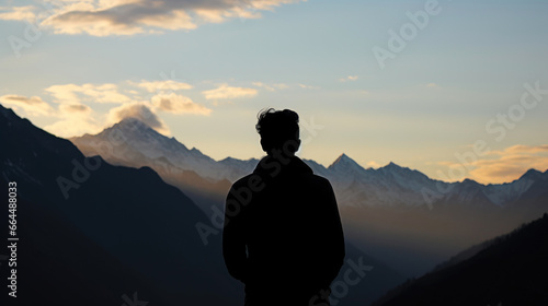 Dramatic Mountain Scenery and a Solitary Figure