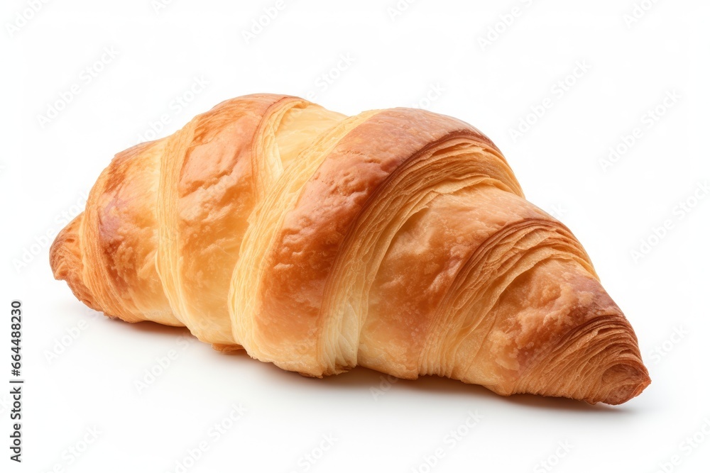 Croissant isolated on white background.