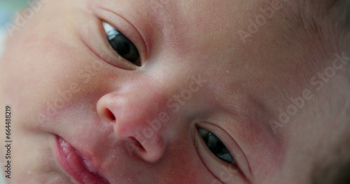 closeup face baby infant after birth