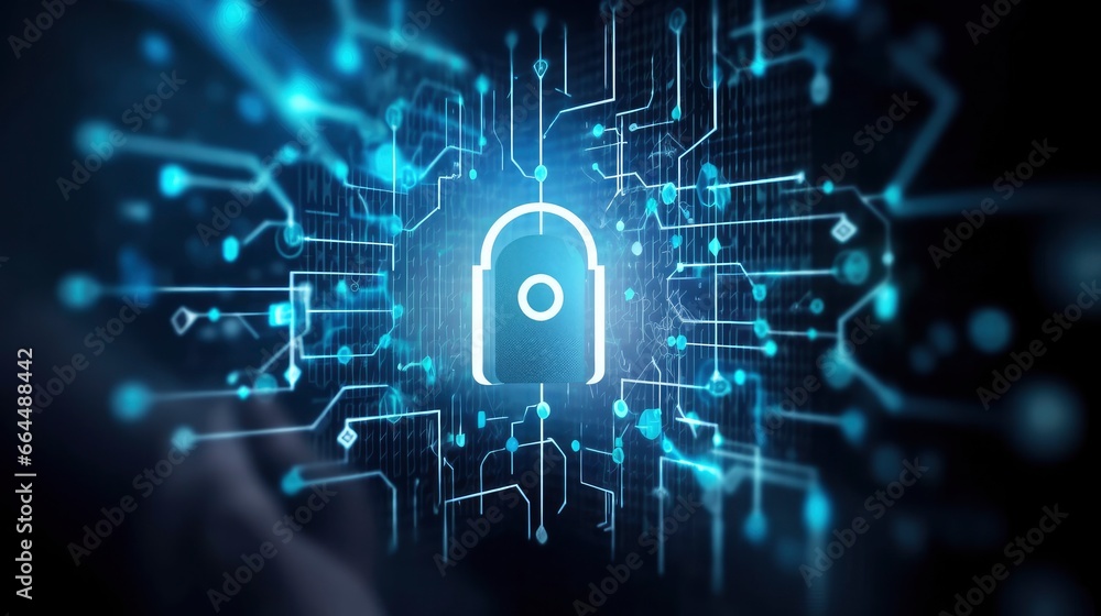 Fototapeta premium Cybersecurity privacy protection concept.