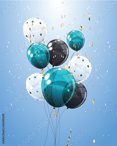 Birthday balloons vector background design