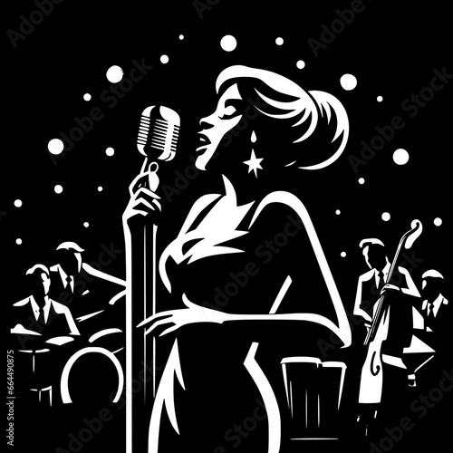 Woman singer at a jazz concert