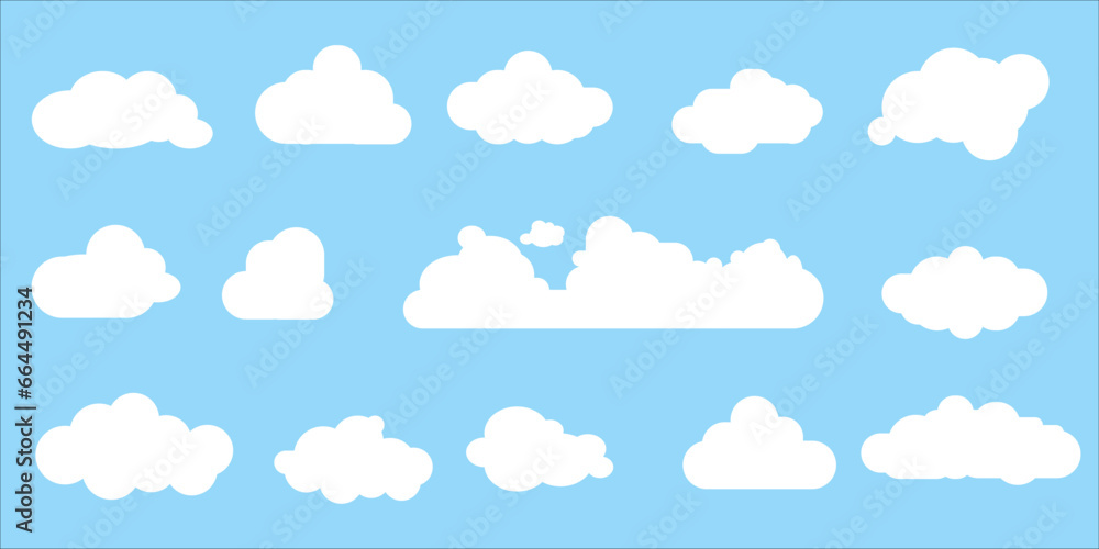 flat clouds pattern with blue background