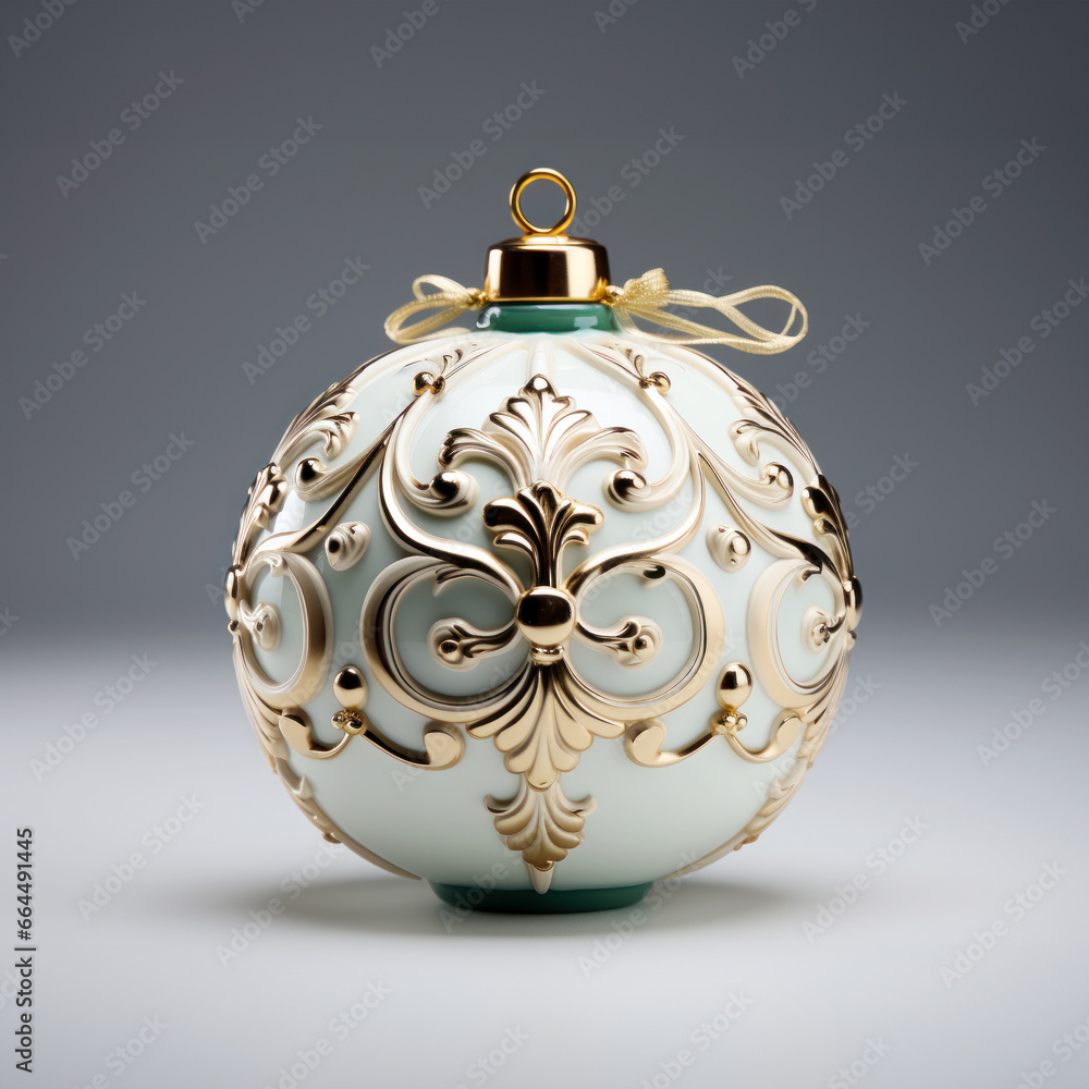 Christmas Ball Decoration. Generative AI Christmas Ball Decoration. Generative AI