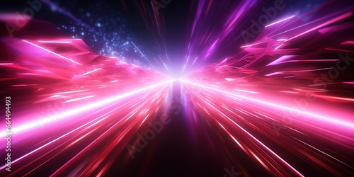 Abstract background with high - speed pink and neon lights symbolizing connection, fidelity and constancy photo