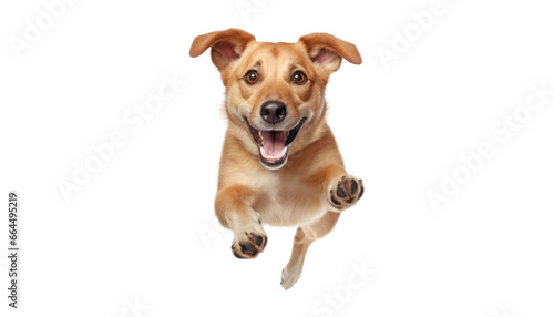 jump dog isolated on transparent background cutout