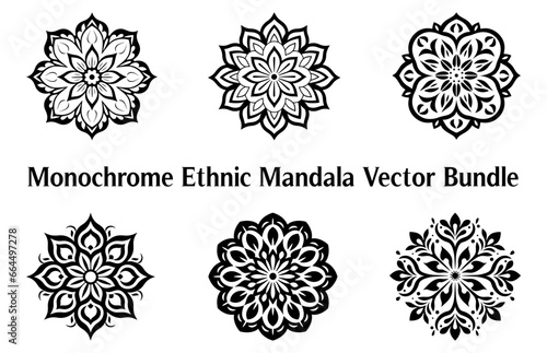 Black and white abstract circular pattern mandala, Mandala Line Drawing Design, Ornamental Mandala with floral patterns, Ornamental luxury mandala pattern