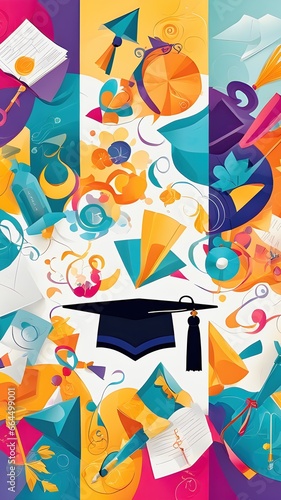 Abstract Graduation image for card or flyer, Ai generated