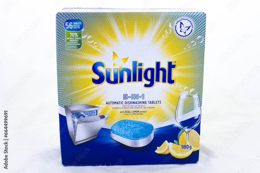Johannesburg, South Africa a pack of automatic dishwashing tablets