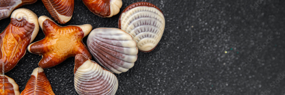 candy seashells delicious chocolate sweet dessert delicious healthy eating cooking appetizer meal food snack on the table