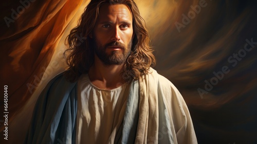 Portrait of Jesus Christ. Concept of Christianity and belief in God