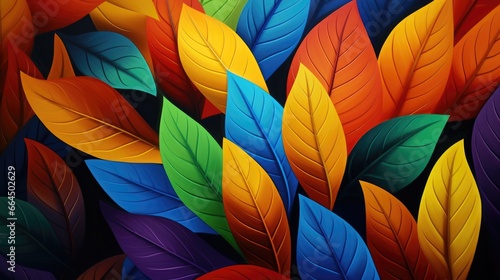 Illustration of bold color tropical leaf wallpaper, Luxury nature leaves pattern design. © tonstock