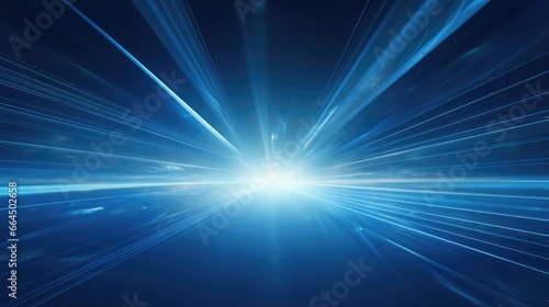 Illustration of high-speed movement motion light trails with motion blur effect on dark background. Futuristic, technology pattern for banner or poster design.