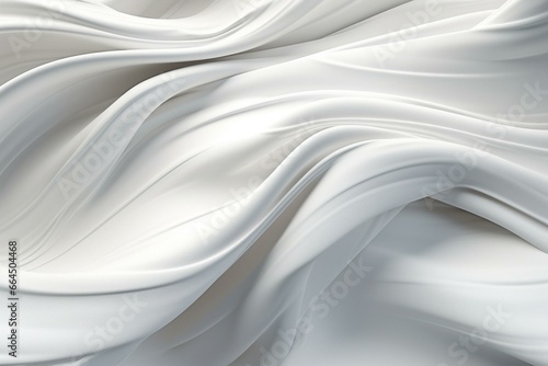 Abstract background made with white ribbons creating rippling effect. Generative AI