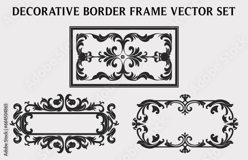 Vintage Decorative Ornamental Rectangle frame vector Set, Retro vector ornamental borders, and filigree floral ornaments