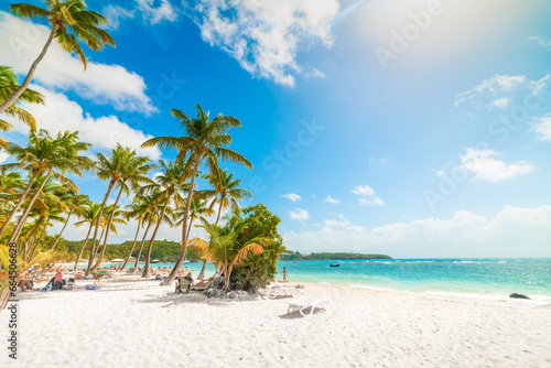 Fototapeta Naklejka Na Ścianę i Meble -  La Caravelle beach on a sunny day in Guadeloupe