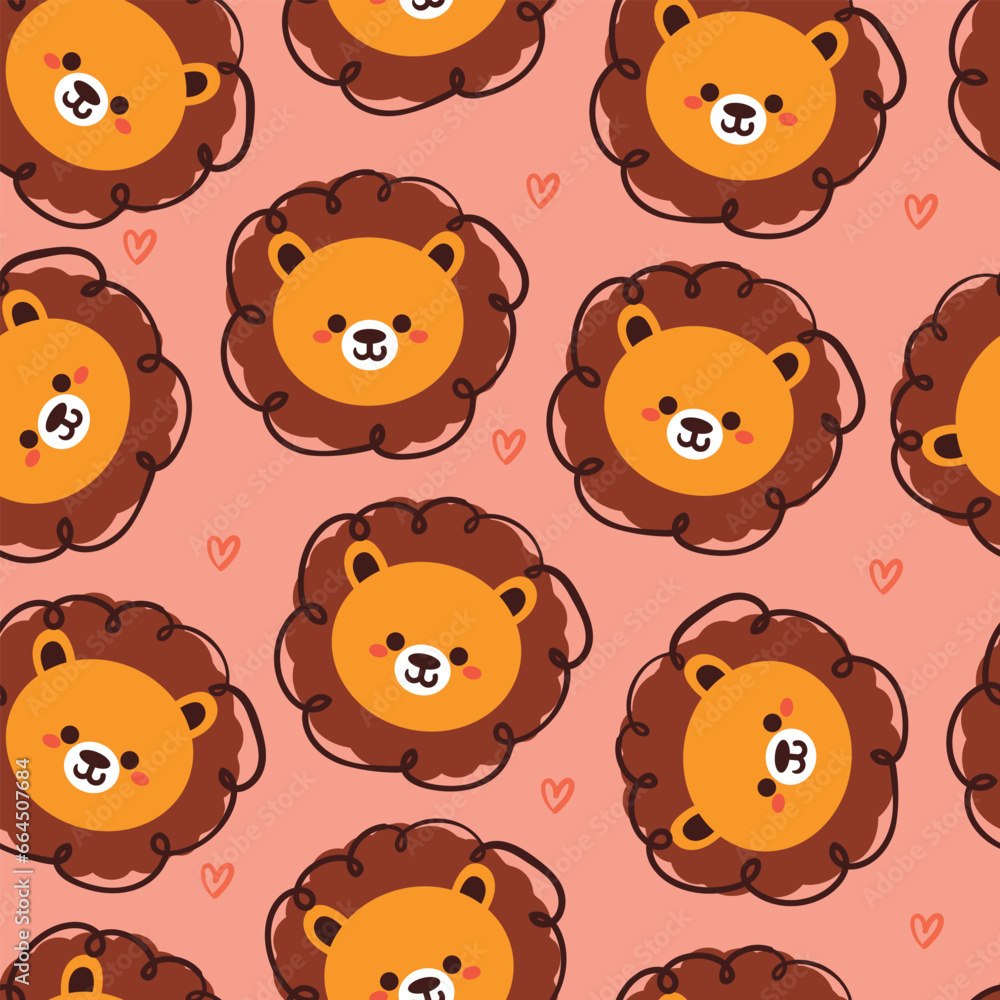 seamless pattern cartoon lion. cute animal wallpaper illustration for gift wrap paper seamless pattern cartoon lion. cute animal wallpaper illustration for gift wrap paper