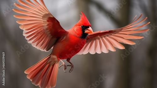 Northern Cardinal coming in for a landing.