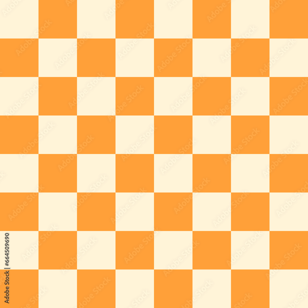 Color yellow squares in a checkerboard pattern. Abstract background.Checkerboard, chessboard, seamless pattern.