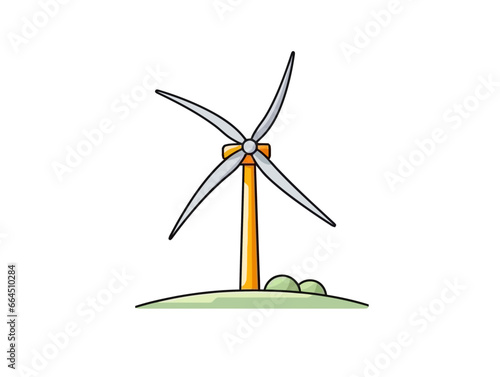 Doodle Wind-powered light bulb, cartoon sticker, sketch, vector, Illustration, minimalistic
