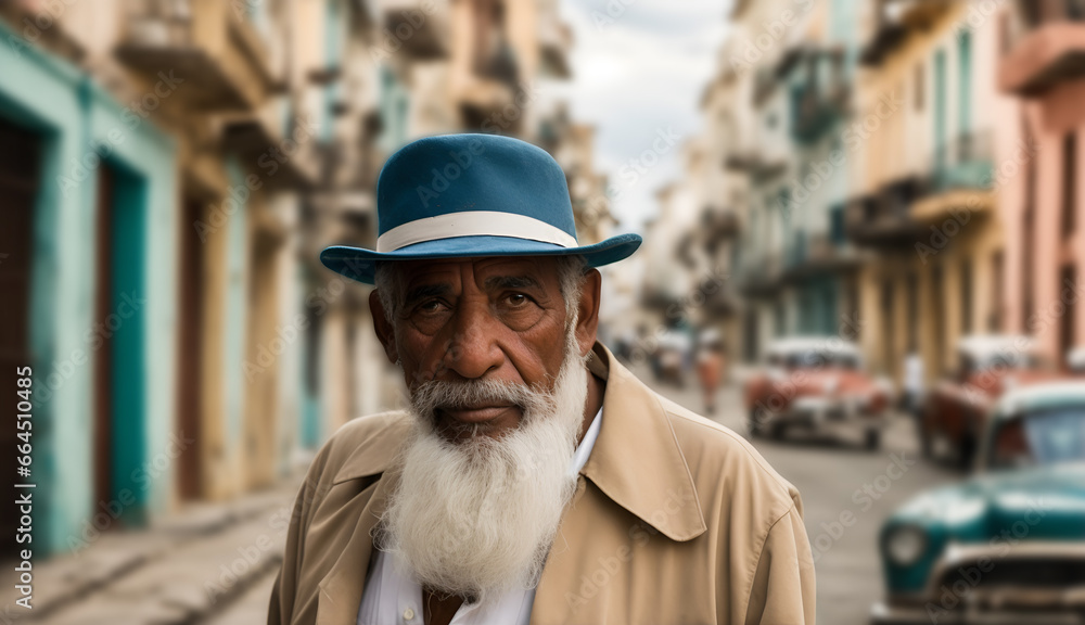 Old cuban man in the streets. Travel and tourism