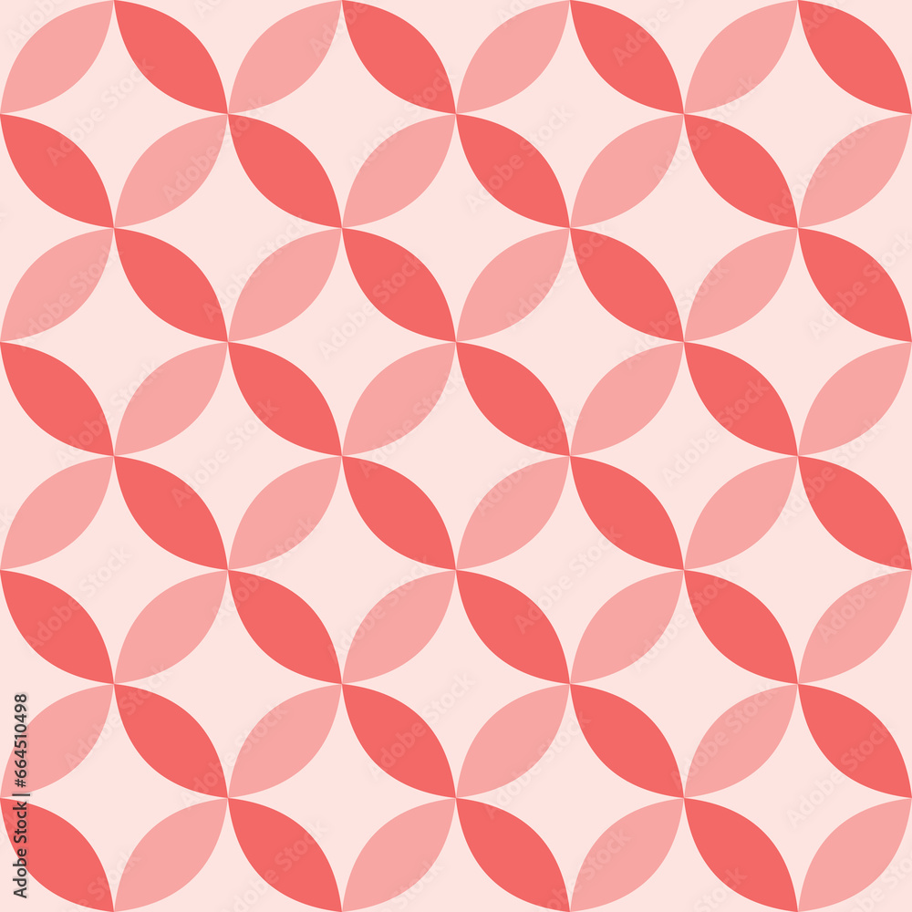 Seamless overlapping coral circle pattern illustration Seamless overlapping coral circle pattern illustration