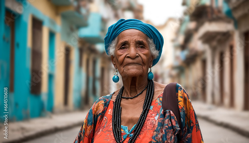 Old cuban woman on the city streets. Travel and tourism © Gaston
