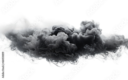 Stunning Black Steam Clouds with Light Storm Isolated on Transparent Background PNG.
