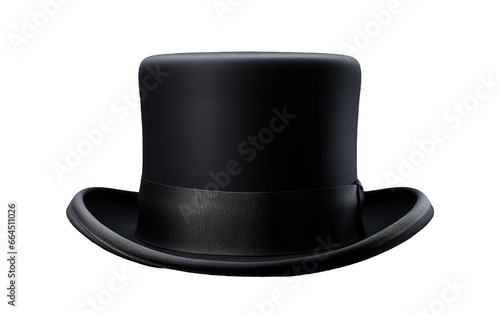 Attractive Black Top Hat Isolated on Transparent Background PNG.