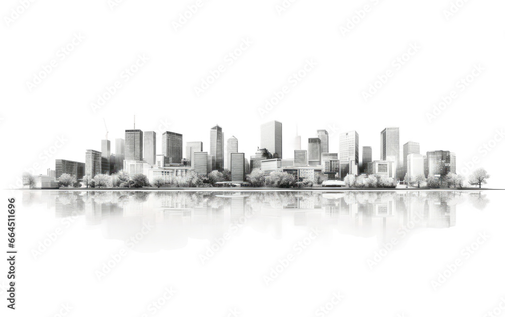 Gorgeous Modern Cityscape Building Isolated on Transparent Background PNG.