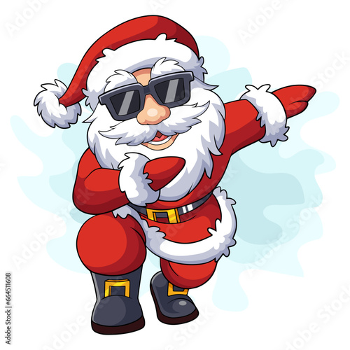 Cartoon santa claus dancing dab